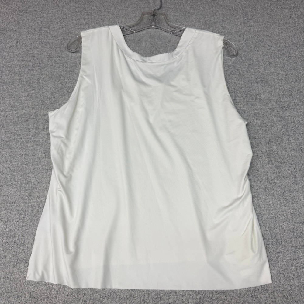 Carlisle Sleeveless Shell Top XL White Nylon Spandex Scoop Neck Layering Stretch - Picture 6 of 8